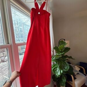 Elegant Red Sleeveless Dress